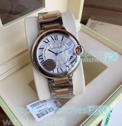 Best Quality Clone Ballon Bleu de Cartier White Dial Stainless Steel Men's Watch